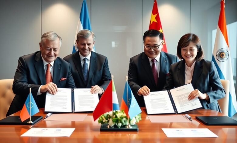Argentina and China officials signing energy cooperation agreement