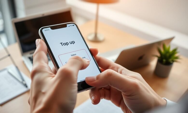 Cara top up e-money di HP